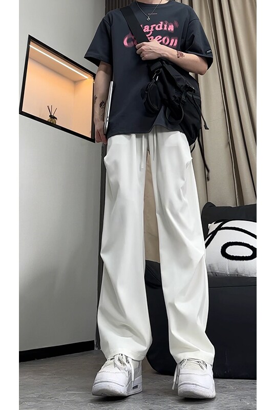 褶皱垂感西裤男士夏季直筒休闲裤宽松阔腿裤子504-K840-特P25控58,男装西裤,星座504
