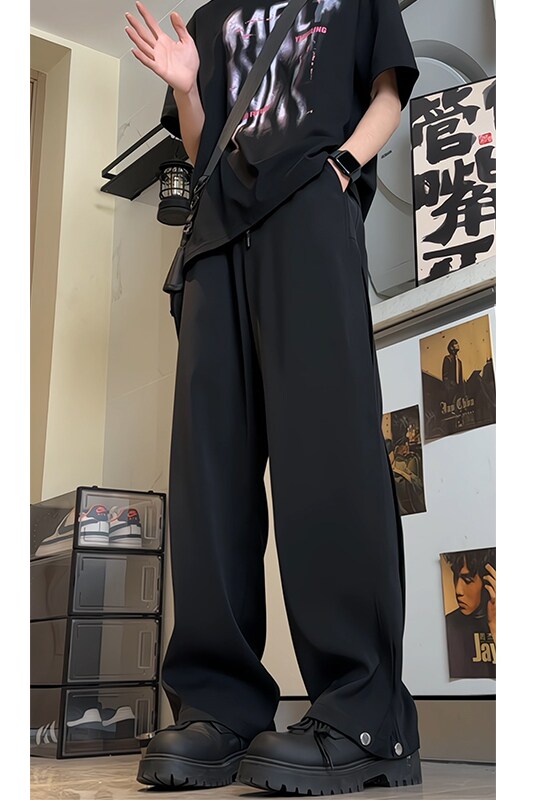 26新款潮牌美式高街解构设计西裤休闲直筒长裤504-K190-P55控78,男装西裤,星座504
