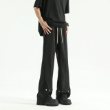 美式高街垂坠感微喇工装纽扣西裤宽松休闲长裤504-K198-P50控78，男装休闲裤，星座504