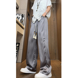 新中式风缎面丝滑西裤高级感潮牌垂感休闲长裤504-K839-P45控68，男装西裤，星座504