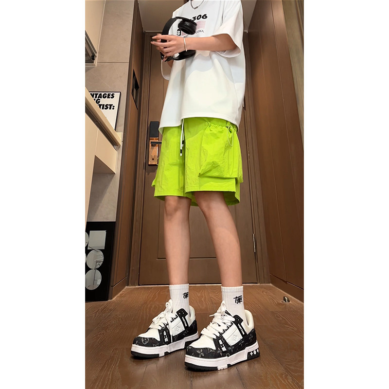 25夏多巴胺短裤潮牌多口袋工装宽松休闲五分裤504-K336-特P31控58,男装牛仔裤,星座504
