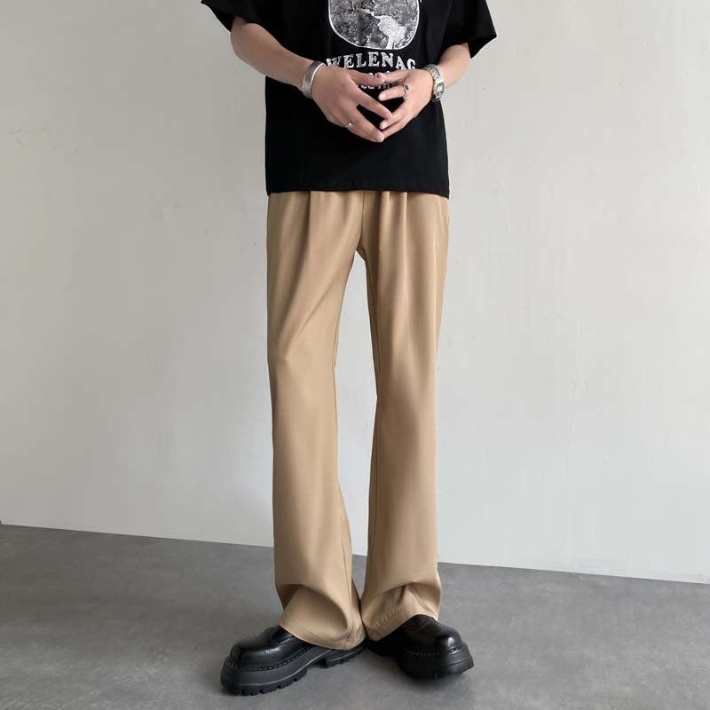 23垂感微喇小西裤男女潮流休闲阔腿直筒长裤504-K150-P40控58,男装休闲裤,星座504