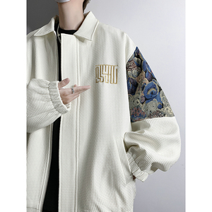 26新款小香风小熊撞色拼接潮流上衣夹克外套504-W662-P65，男装夹克，星座504