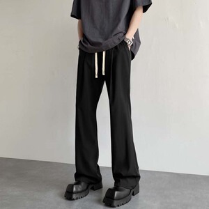 23垂感微喇小西裤男女潮流休闲阔腿直筒长裤504-K150-P40控58图片