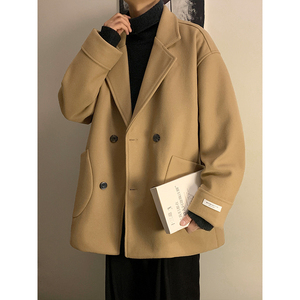 加棉加厚学生口袋短款毛呢大衣504-F51-P75控118（加棉P90控128）图片