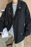 22港风新款男拉链装饰韩版夹克外套宽松休闲上衣潮504-W430-P75，男装夹克，星座504
