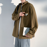 25小香风新款学生男女情侣格子衬衣工装夹克外套504-W660-P45控59，男装夹克，星座504
