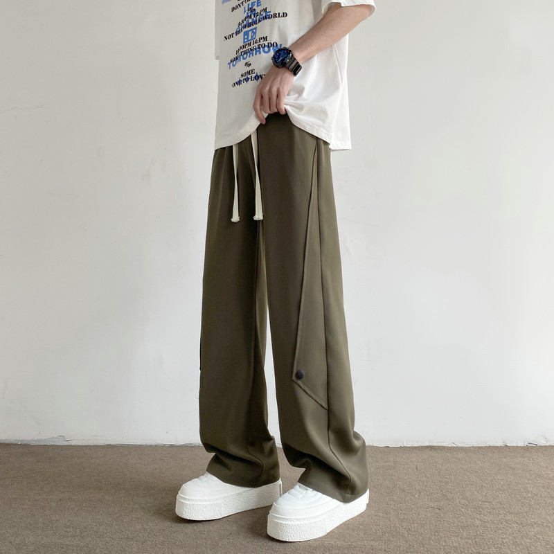 抖音直播新款解构西裤宽松直筒休闲裤长裤潮504-K189-P45控68,男装休闲裤,星座504