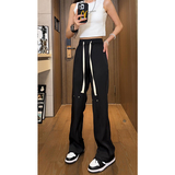 26港风铆钉垂感冰丝喇叭西裤加长休闲裤直播品控504-K812-P55控79，男装西裤，星座504