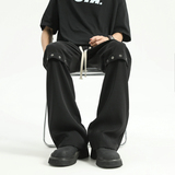 微喇西裤垂坠感高级感痞帅解构拼接休闲长裤504-K172-P55控78，男装西裤，星座504