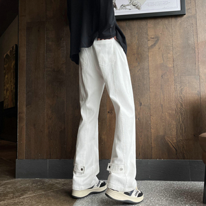 加绒加厚微喇叭弧形拼接牛仔裤504-K806-P55控79（加绒P65控89）图片
