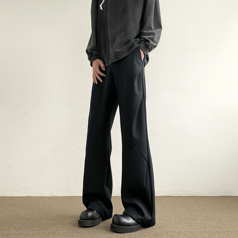 2025新款港风男女潮流多折微喇叭西裤长裤子潮504-K831-P40控68,男装西裤,星座504