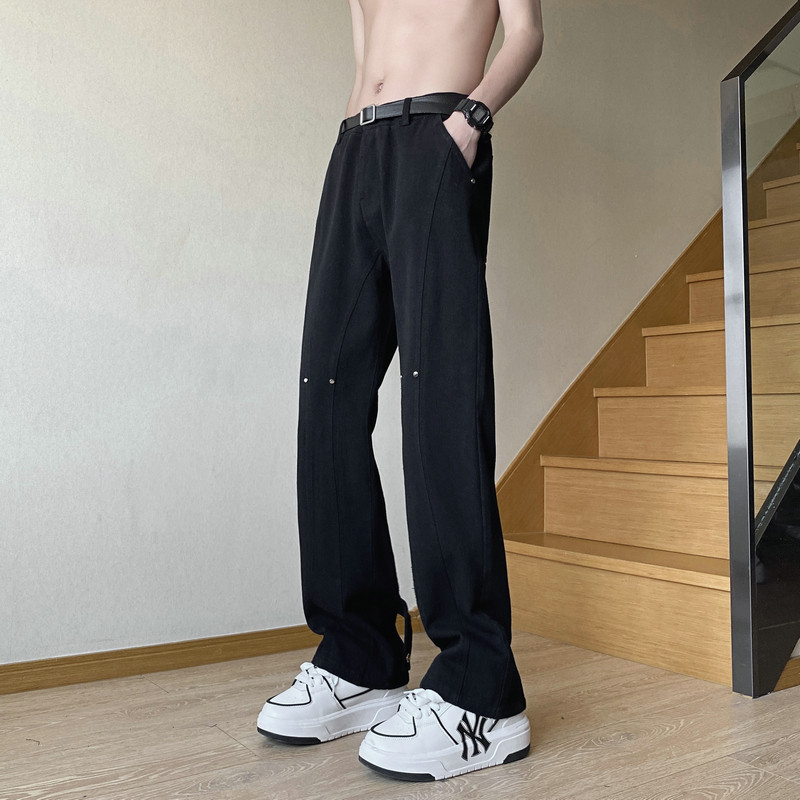 26新款学生男女微喇叭弧形拼接牛仔裤休闲裤潮504-K806-P55控79,男装牛仔裤,星座504