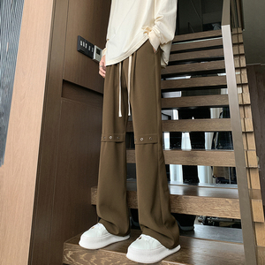 微喇西裤垂坠感高级感痞帅解构拼接休闲长裤504-K172-P50图片