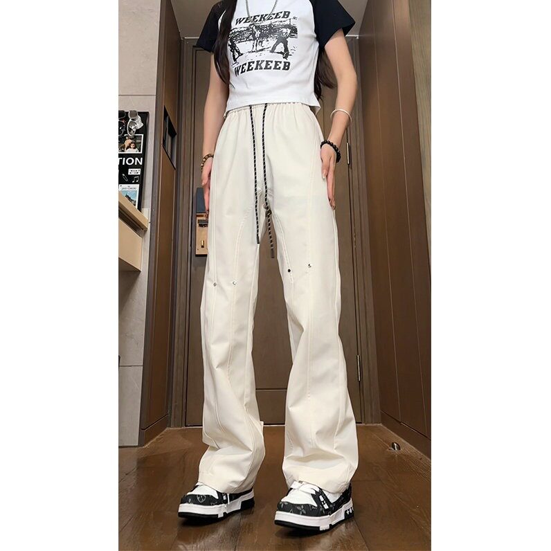 2026港风新款学生男女微喇叭拼接冲锋裤休闲裤潮504-K837-P45控68,男装休闲裤,星座504