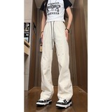 2026港风新款学生男女微喇叭拼接冲锋裤休闲裤潮504-K837-P45控68，男装休闲裤，星座504