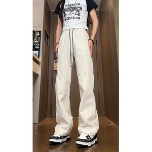 2026港风新款学生男女微喇叭拼接冲锋裤休闲裤潮504-K837-P45控68图片