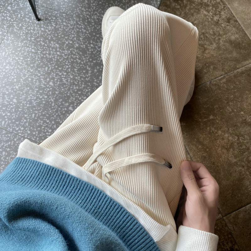 加绒加厚灯芯绒裤宽松阔腿裤504-K184-P45控68（加绒P50控75）,男装卫衣,星座504