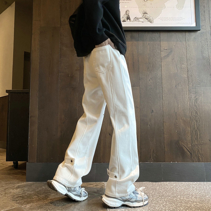 加绒加厚微喇叭弧形拼接牛仔裤504-K806-P55控79（加绒P65控89）,男装牛仔裤,星座504