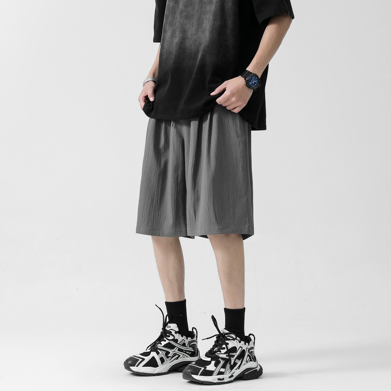 2023直播品控感皱布短裤男休闲宽松中裤五分裤潮504-K330-P20,男装休闲裤,星座504