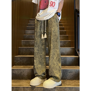 新中式风复古缎面裤子高级感垂感休闲裤504-K191-P45控68图片