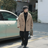 加棉加厚双排扣短款毛呢大衣外套潮504-F07-P85（加棉P95控138），男装毛呢大衣，星座504