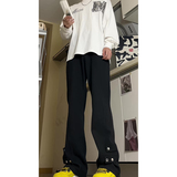 2026新款美式高街拼接牛仔裤潮流微喇叭裤长裤504-K185-P55控78，男装牛仔裤，星座504