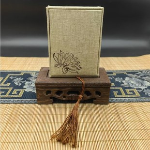 羲銀 古風(fēng)麻布流蘇盒子證書