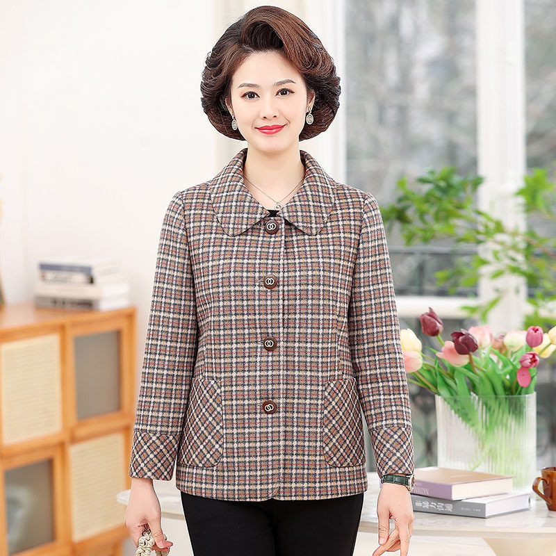文君气质外套时尚舒适透气妈妈装外衣上衣中老年女装显瘦奶奶装