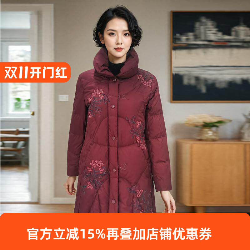 中老年妈妈装中长款羽绒服