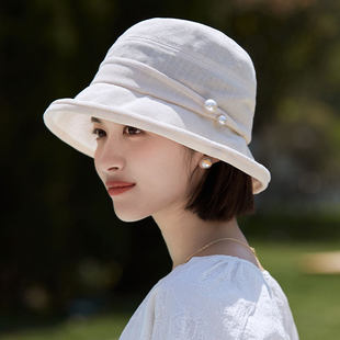 日本和纸帽子女士夏季薄款防晒帽防紫外线太阳帽2026年新款渔夫帽