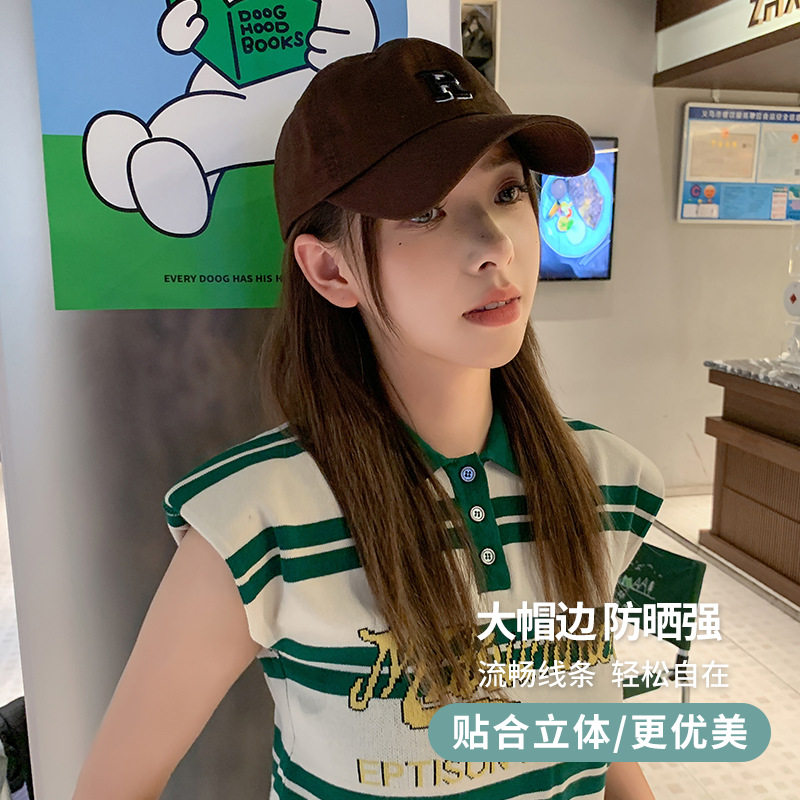 帽子女鸭舌帽小头围刺绣棒球帽春秋夏日韩系时尚遮阳防晒帽子