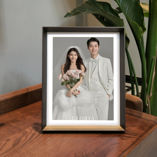 照片摆台定制婚纱照相框写真艺术照片打印做成桌摆简约轻奢高级感