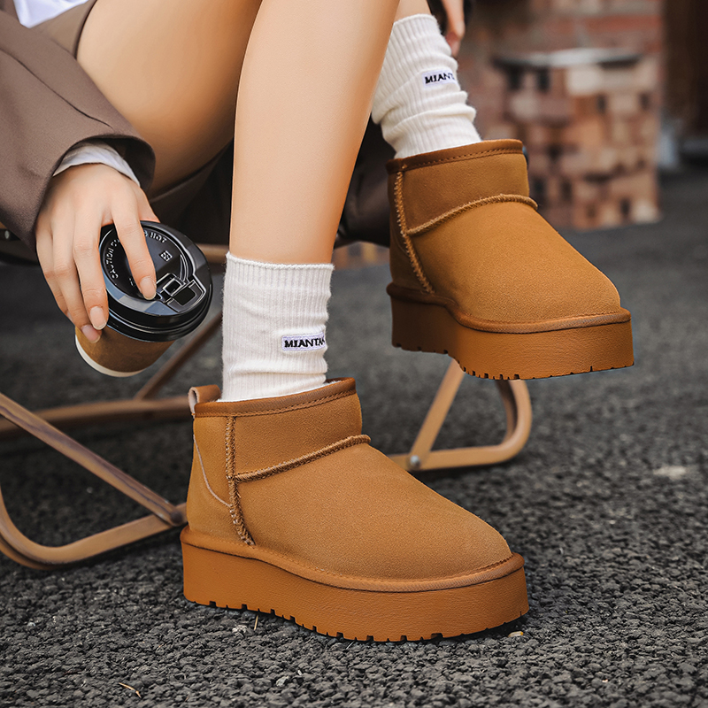 雪地靴棉鞋厚底冬季增高