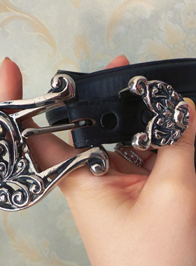 vintage古董大牌vicenza西洋古董中古皮带真皮打标腰带 现货