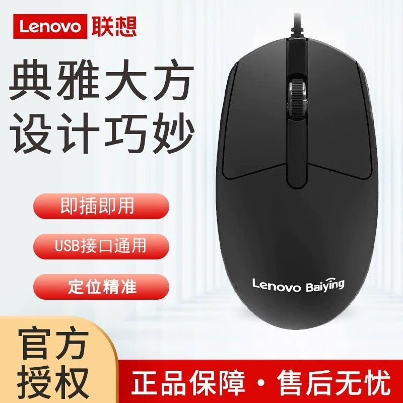 原装联想正品MW21有线USB鼠标盒装 台式机办公鼠标不支持任何活动