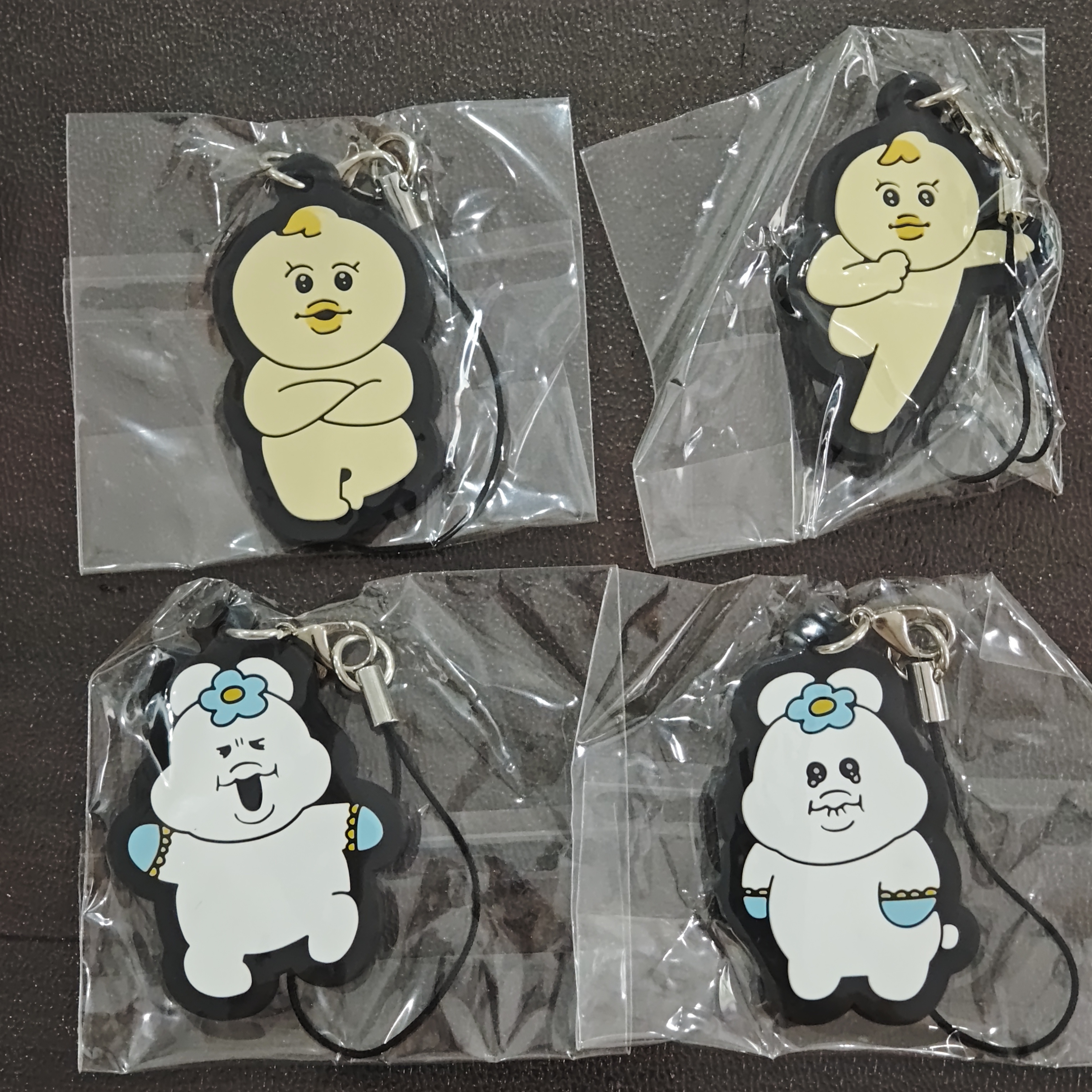 OPANCHU USAGI内裤兔酸奶妖精和小黄鸡平面橡胶挂件手机链