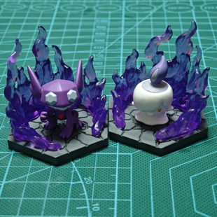 Tomy神奇宝贝宠物小精灵宝可梦扭蛋幽灵系技能场景烛光灵勾魂眼