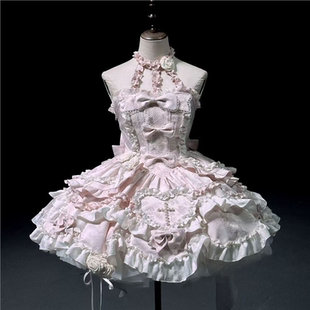 芙蝶之心 芙蝶结原创洋装jsk日常轻lolita公主挂脖连衣裙