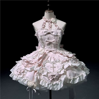 芙蝶之心 芙蝶结原创洋装jsk日常轻lolita公主挂脖连衣裙