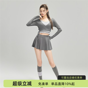 蘇拉娜公主三件套分體泳衣女保守顯瘦遮肚裙式 小胸泡溫泉泳裝 長(zhǎng)袖