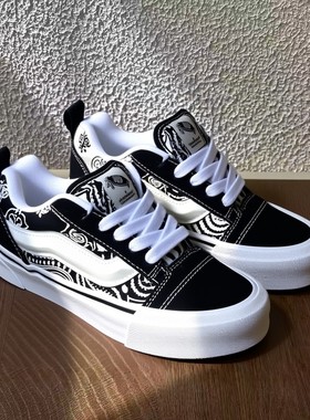万斯帆布鞋男Knu Skool秋冬经典百搭时尚撞色胖胖鞋情侣款面包鞋