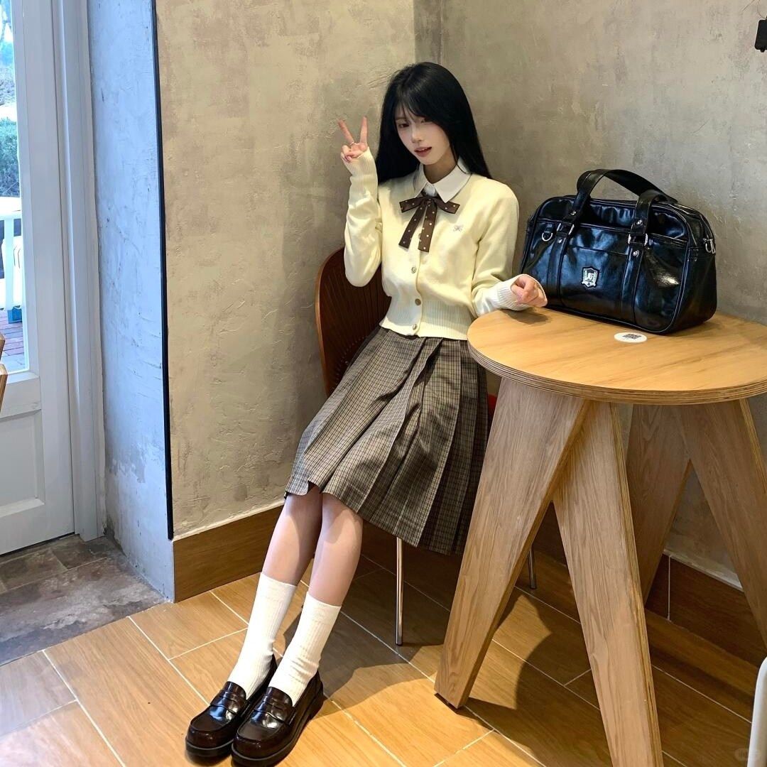 韩式学院风针织短开衫毛衣外套女jk制服套装半身裙百褶格裙子春秋,女装/女士精品,其它制服/套装,淘宝优惠券,粉丝福利购,淘宝优惠卷