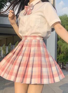 套装JK制服裙正版电竞少女春夏小椿格裙女小椿短裙冰淇淋格裙全套