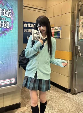 秋冬JK制服叠穿针织开衫长袖外套
