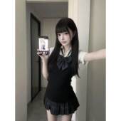 衬衫 纯色背心马甲夏季 女上衣百褶裙叠穿学院风 2026新款 jk制服套装