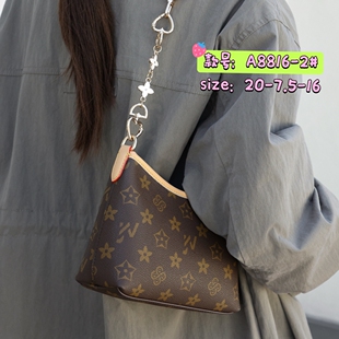 优草坊女包轻奢新款老花流浪包小众设计原创高级感轻奢时尚斜挎包