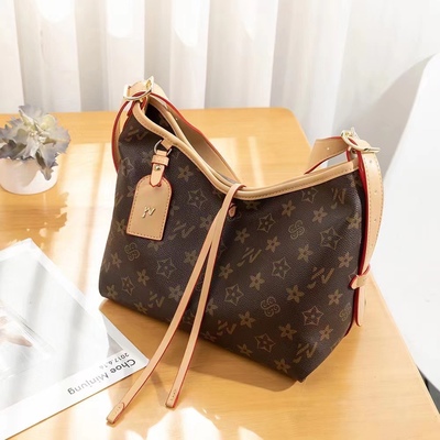 轻奢中古女包机场包优草坊包包高级质感时尚单肩斜跨包老花托特包