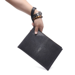 私人定制泰国珍珠鱼皮手提包2019秋新款 男女包魔鬼鱼潮流信封包包