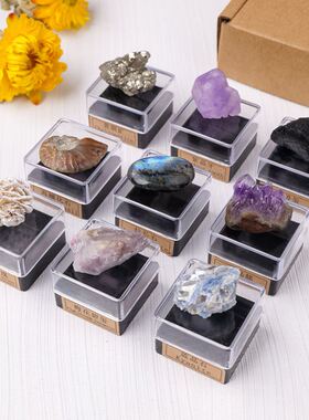天然水晶原石矿石标本摆件水晶矿石矿物晶体儿童科普摆件